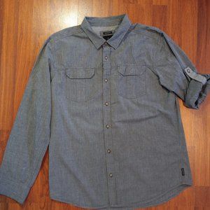 Lot of 2 Prana Men's Button Down Slim Fit XL Long Sleeve Shirts Organic Cotton